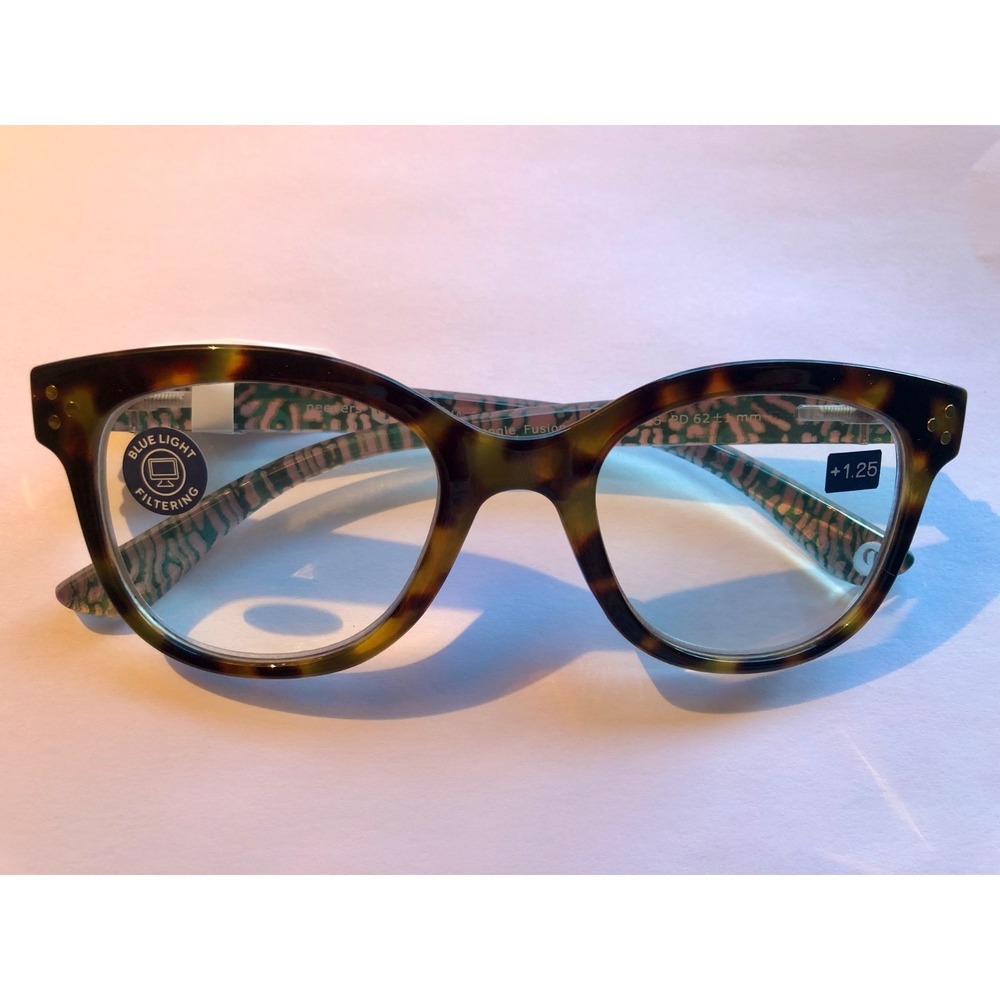 New Tortoise & Animal Print  Blue Light Peepers reading glasses +1.25